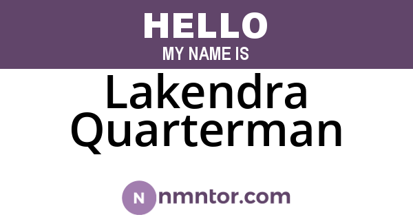 Lakendra Quarterman