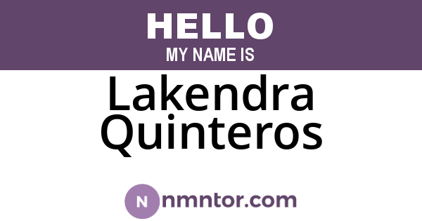 Lakendra Quinteros