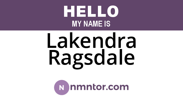 Lakendra Ragsdale