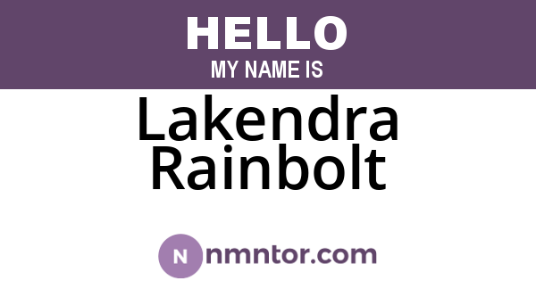 Lakendra Rainbolt