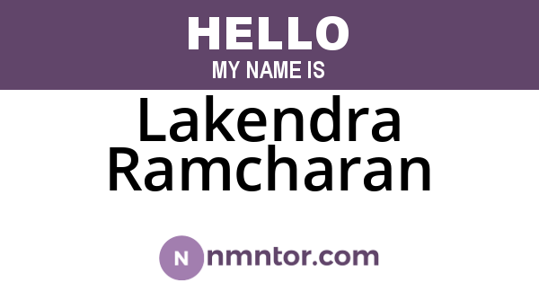 Lakendra Ramcharan