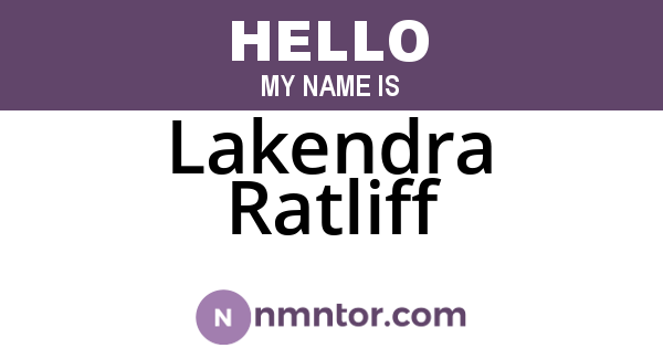 Lakendra Ratliff