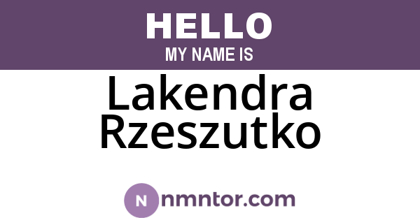 Lakendra Rzeszutko