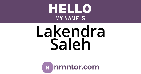 Lakendra Saleh