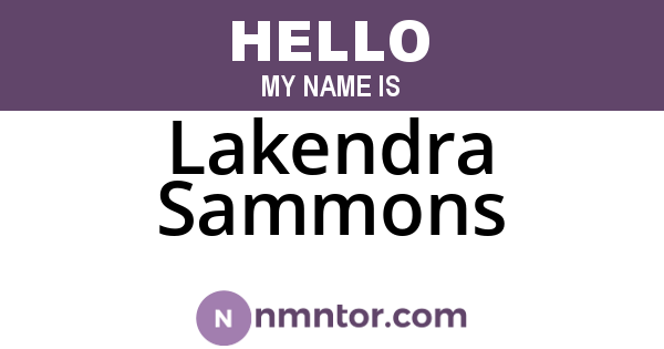 Lakendra Sammons