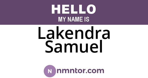 Lakendra Samuel