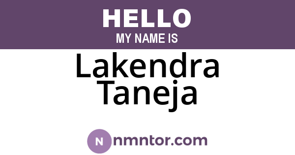 Lakendra Taneja