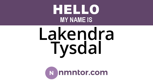 Lakendra Tysdal