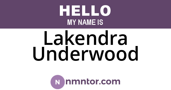 Lakendra Underwood