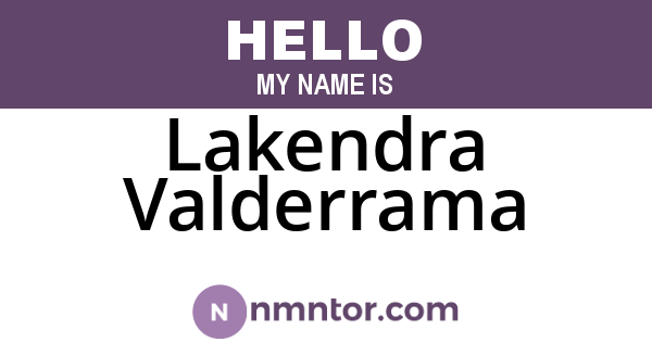 Lakendra Valderrama