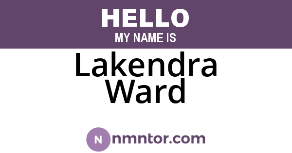 Lakendra Ward