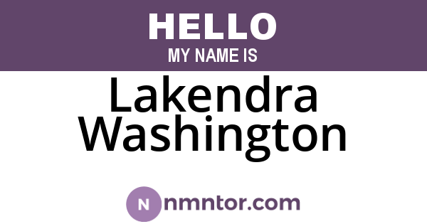 Lakendra Washington