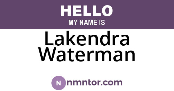 Lakendra Waterman