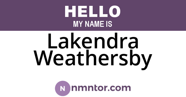 Lakendra Weathersby