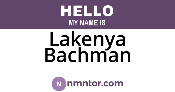 Lakenya Bachman