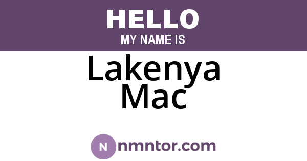 Lakenya Mac