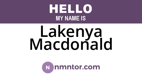 Lakenya Macdonald