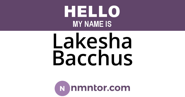 Lakesha Bacchus