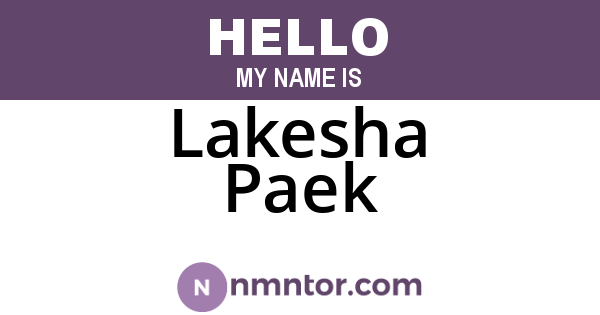 Lakesha Paek