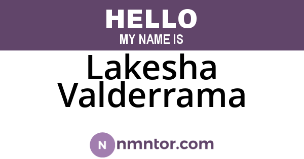 Lakesha Valderrama