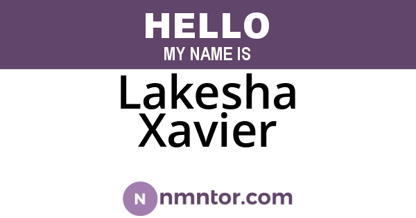 Lakesha Xavier