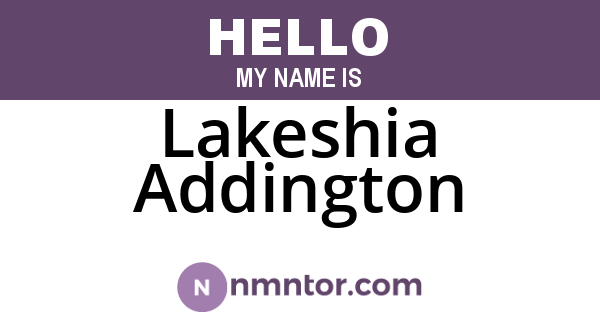 Lakeshia Addington