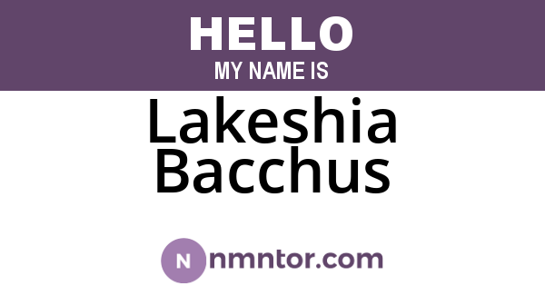 Lakeshia Bacchus