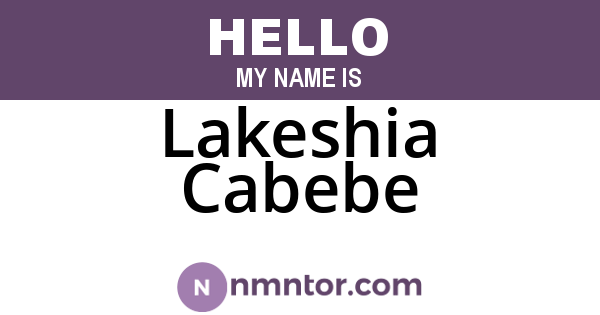 Lakeshia Cabebe
