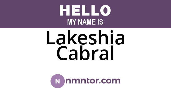 Lakeshia Cabral