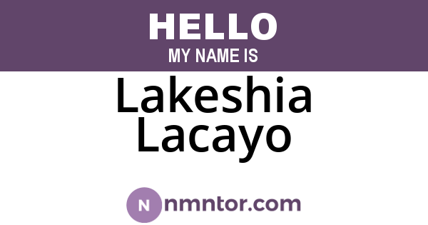 Lakeshia Lacayo