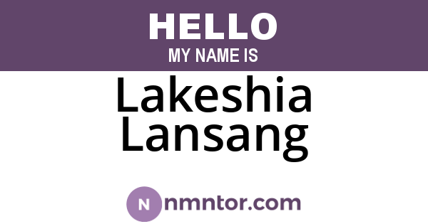 Lakeshia Lansang