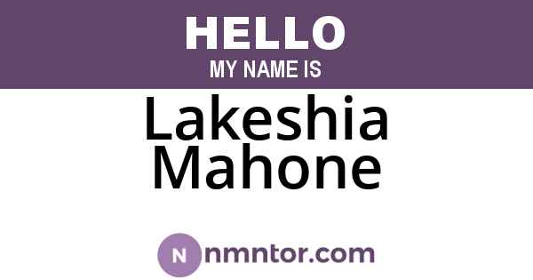 Lakeshia Mahone