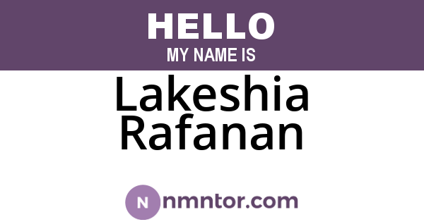 Lakeshia Rafanan