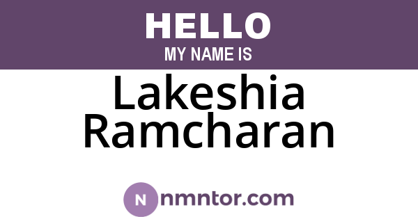 Lakeshia Ramcharan