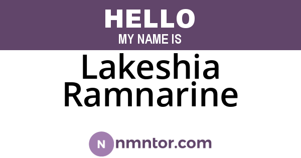 Lakeshia Ramnarine