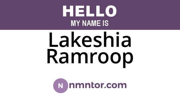 Lakeshia Ramroop