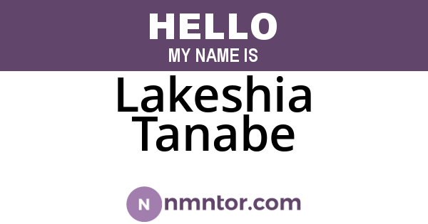 Lakeshia Tanabe