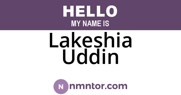 Lakeshia Uddin
