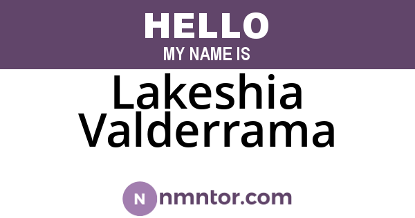 Lakeshia Valderrama