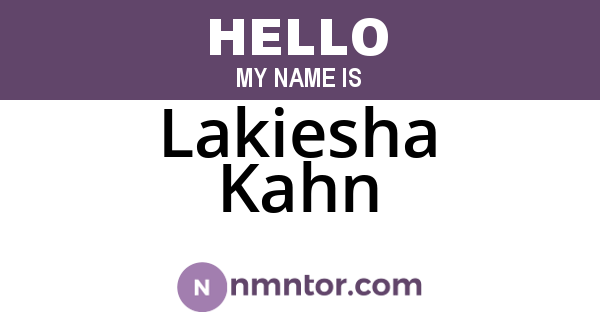 Lakiesha Kahn