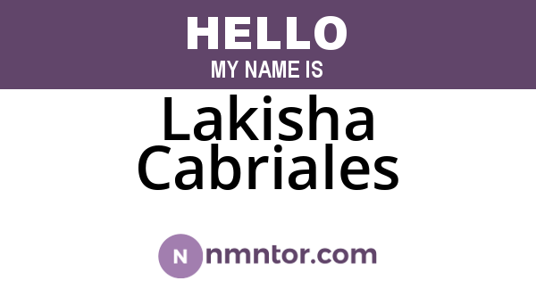 Lakisha Cabriales