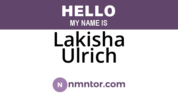 Lakisha Ulrich