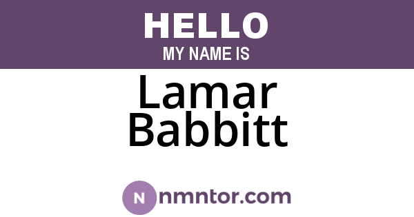 Lamar Babbitt