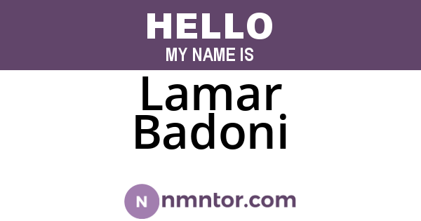 Lamar Badoni