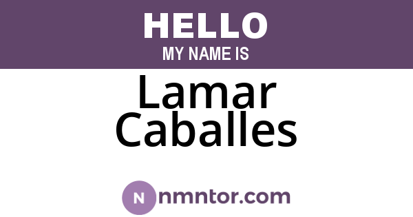 Lamar Caballes
