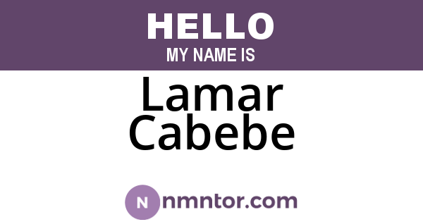 Lamar Cabebe