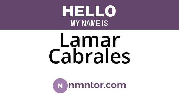 Lamar Cabrales