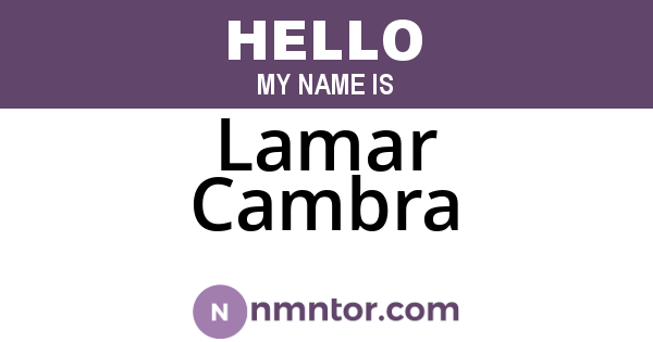 Lamar Cambra