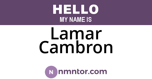 Lamar Cambron