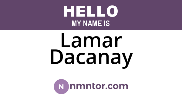 Lamar Dacanay